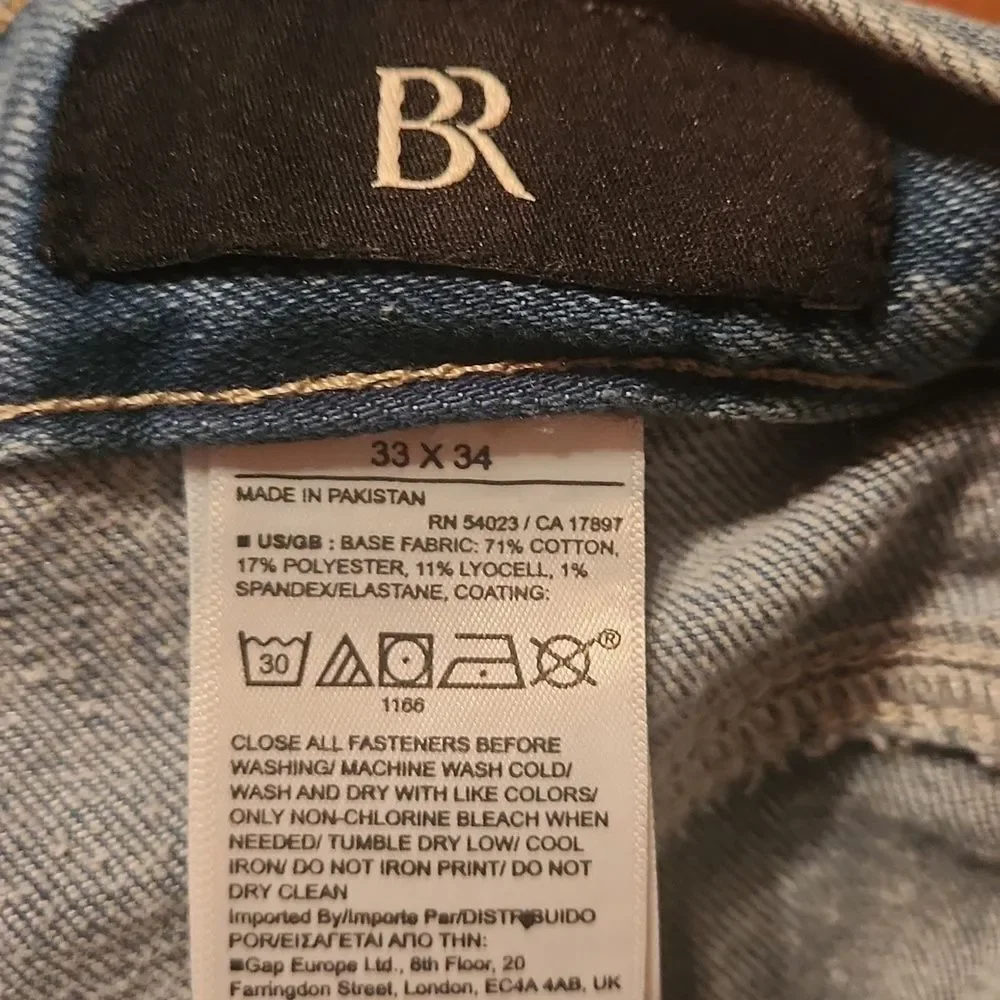 Banana Republic Traveler Mid Rise Slim Leg Jeans, 33 X 33, Blue Denim